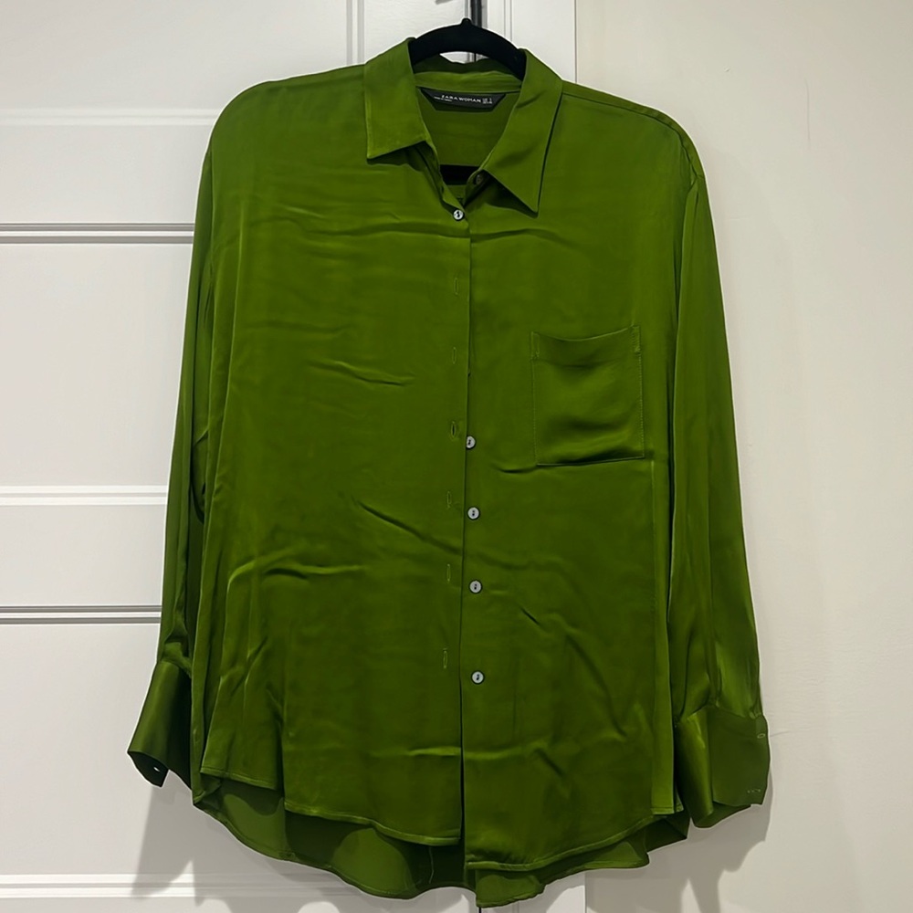 Zara Satin Button Down